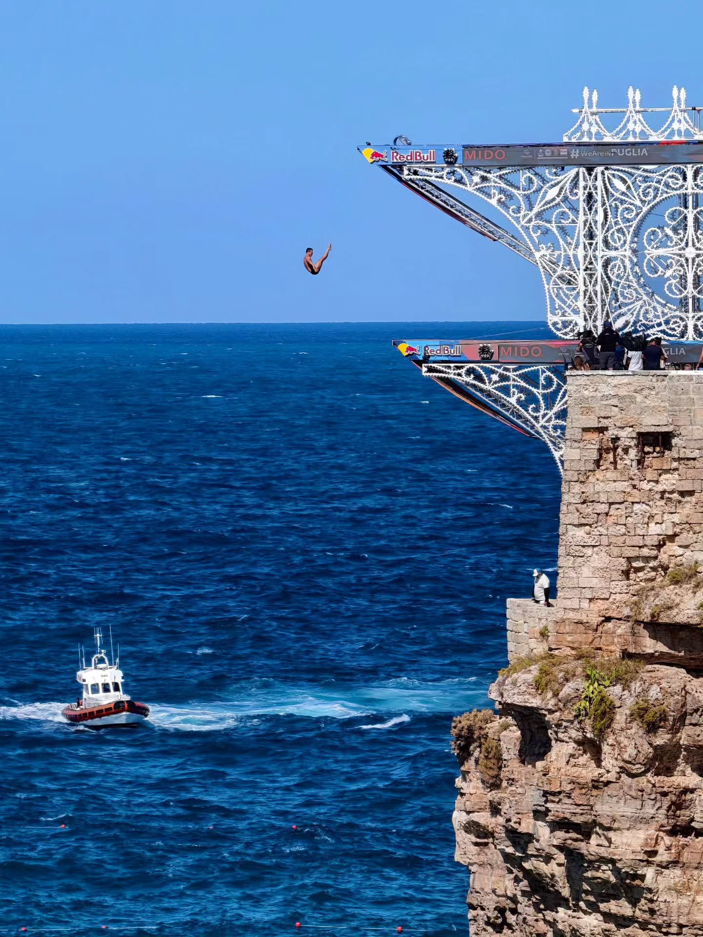 Sospesi tra la bellezza della scogliera pugliese e la forza di un volo straordinario. . Il magnifico tuffo… — foto di…